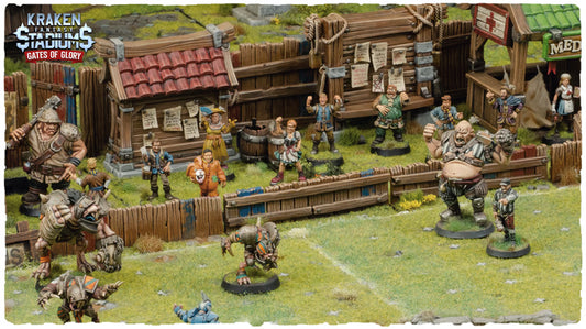 Kraken Stadium Gates of Glory Fences and Boards for Fantasy Football Tabletop Miniature Game - Kraken 3D Studios
