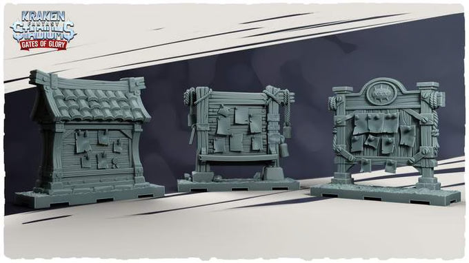 Kraken Stadium Gates of Glory Fences and Boards for Fantasy Football Tabletop Miniature Game - Kraken 3D Studios