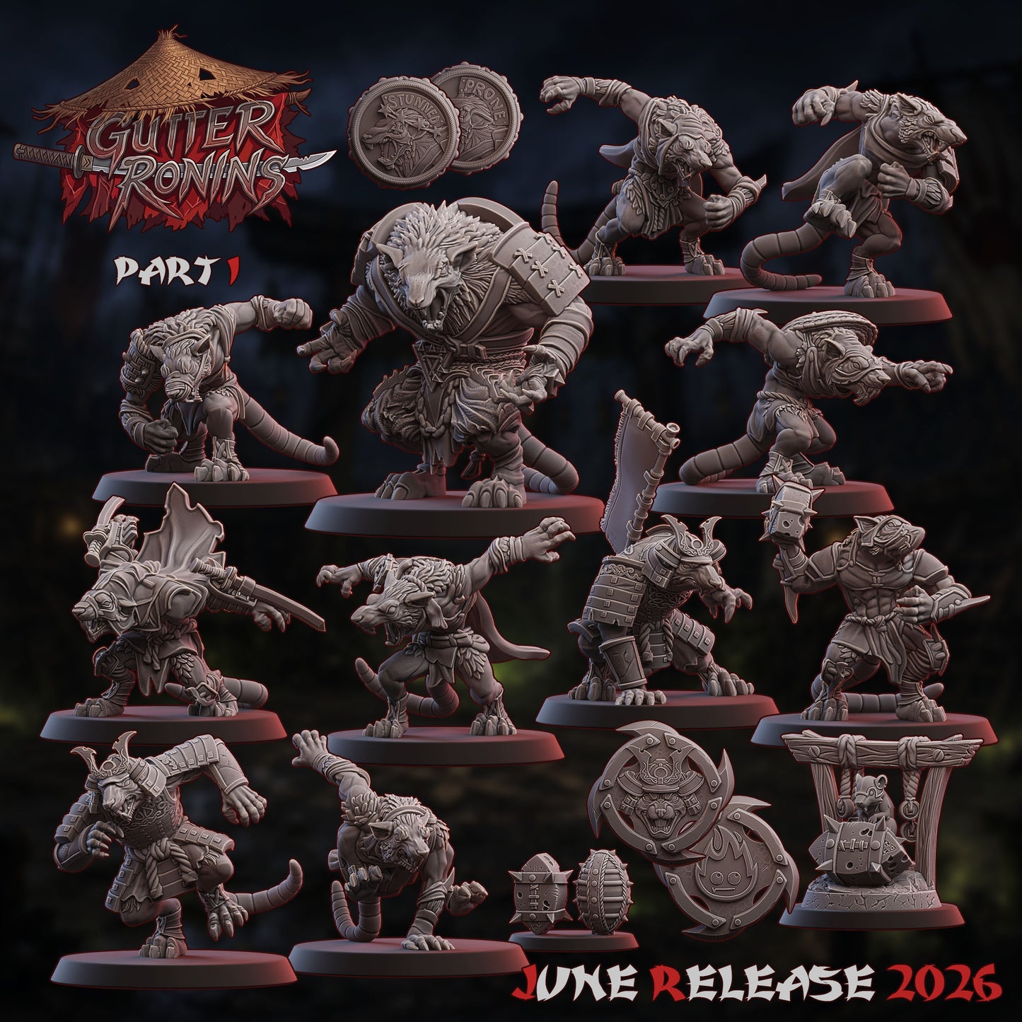 Gutter Ronins - Ratmen Team - UGNI Miniatures