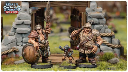 Kraken Stadium Gates of Glory 3 Stadium Guards - High Quality Miniatures for Fantasy Football Tabletop - Kraken 3D Studios