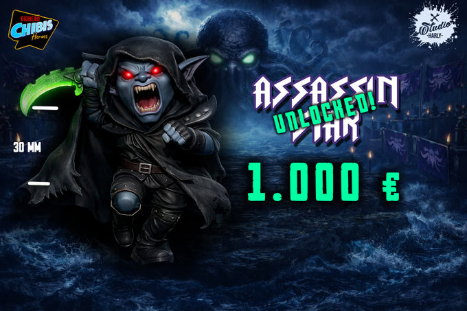 Sons of Kraken Chibi Dark Elves for fantasy football miniature tabletop game Big Head Chibis (Copy) - TheMajorLab