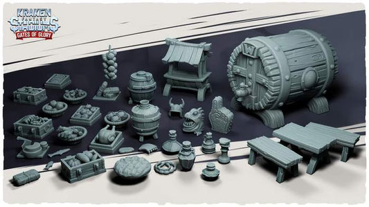 Kraken Stadium Gates of Glory Props - High Quality Miniatures for Fantasy Football Tabletop - Kraken 3D Studios