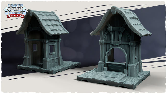 Kraken Stadium Gates of Glory Booths for Fantasy Football Tabletop Miniature Game - Kraken 3D Studios