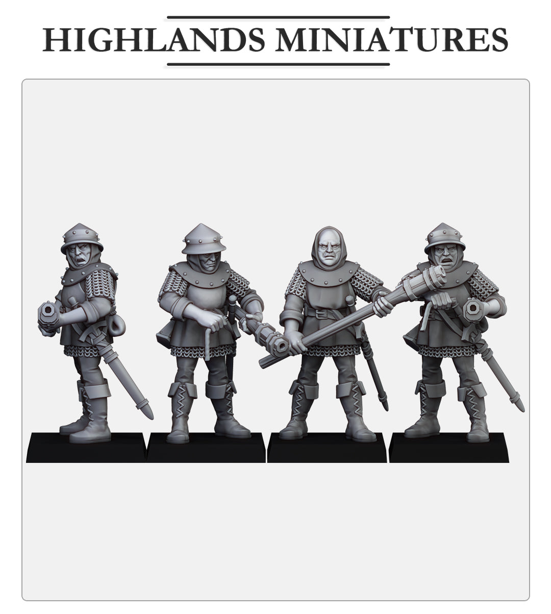 Gallia Shooters: Handgunners – Humankind Army - Highlands Miniatures