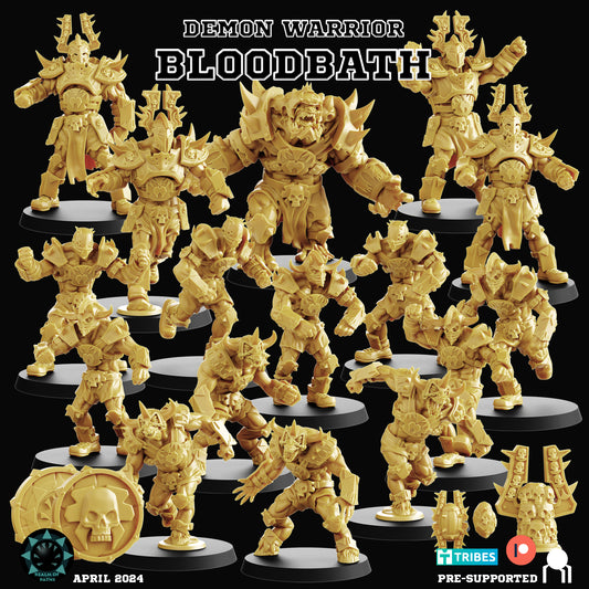 Demon Warrior Bloodbath Bloodbound Team Fantasy Football Miniature Tabletop Game Realm of paths