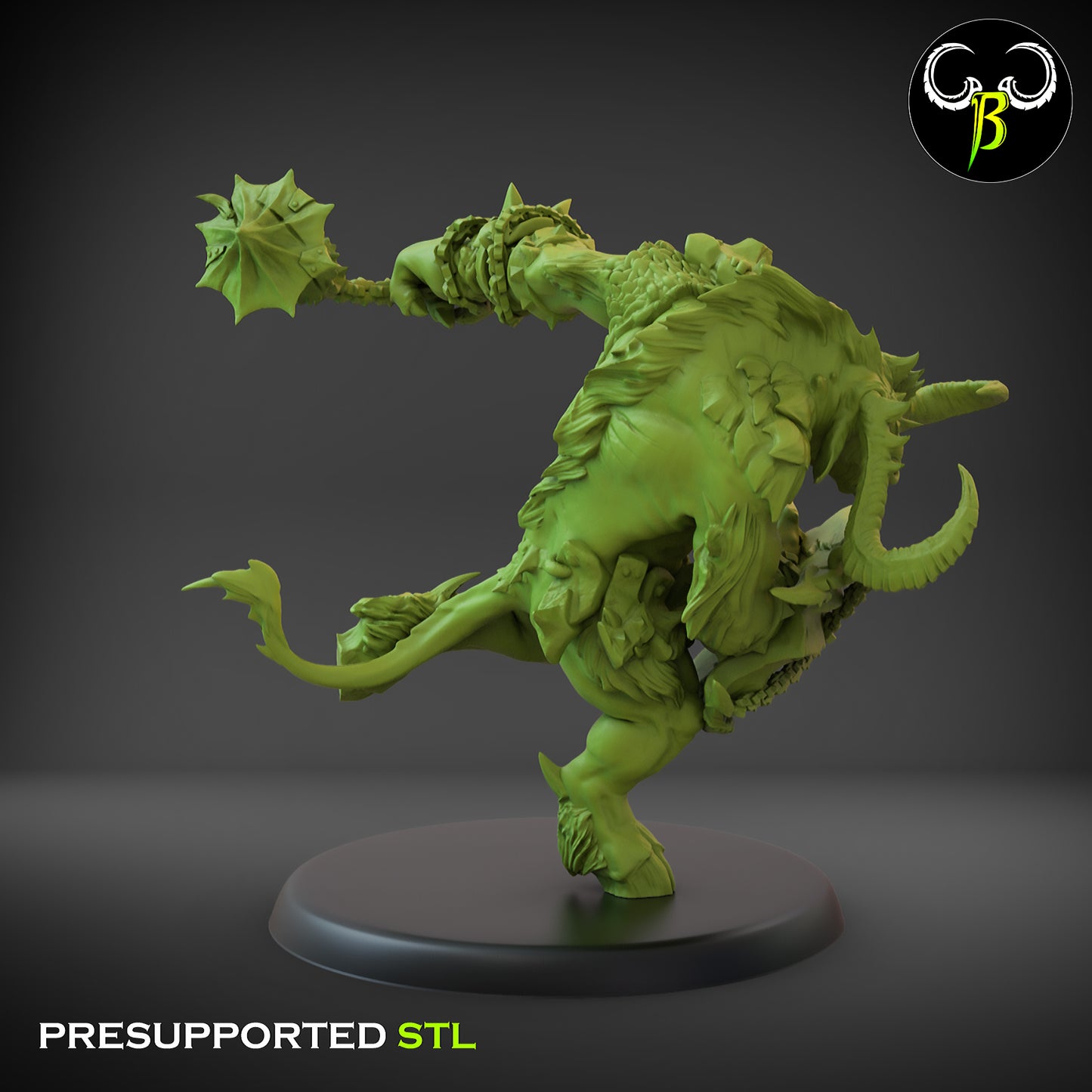 Horned Brutes with Shield - Fallen Beast - Chaos Army - Clay Beast Creations - TheMajorLab