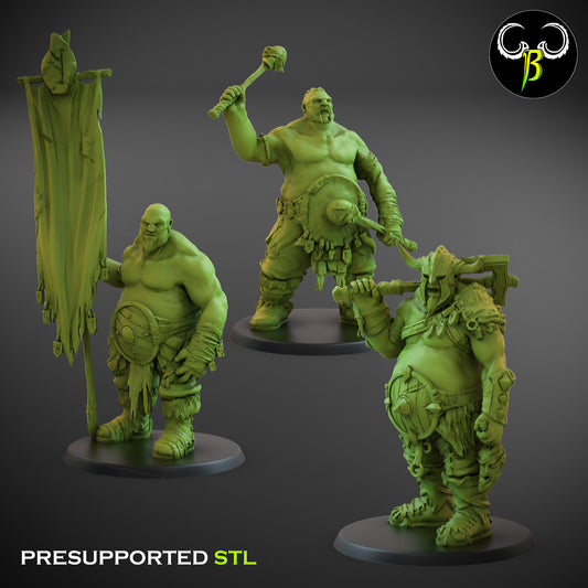 Hunger Sons Shield Squad - Ogre Miniatures for Tabletop Games or TTRPG Clay Beast Creations