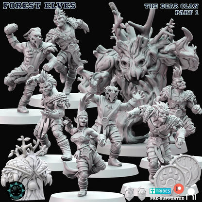The Bear Clan Wood Elves for Fantasy Football Miniature Tabletop Game Realm of paths