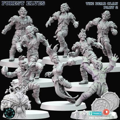 The Bear Clan Wood Elves for Fantasy Football Miniature Tabletop Game Realm of paths