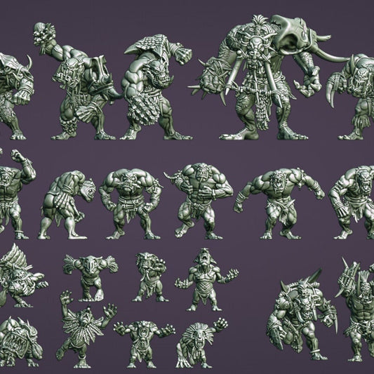 Savage Orc Team 31 miniatures Fantasy Football Brutefun Miniatures - TheMajorLab