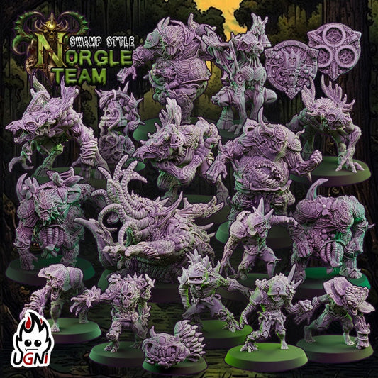 Swamp Norgles! - Nurgle Full Team with Star Players | Fantasy Football UGNI Miniatures - TheMajorLab