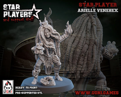 Arielle Venehex + Frog | Amazon Star Players | Fantasy Football UGNI Miniatures - TheMajorLab