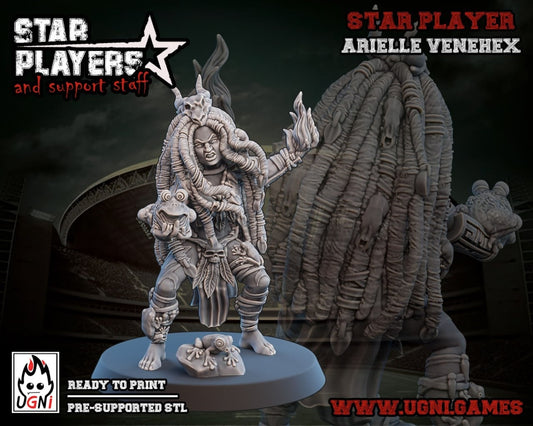 Arielle Venehex + Frog | Amazon Star Players | Fantasy Football UGNI Miniatures - TheMajorLab