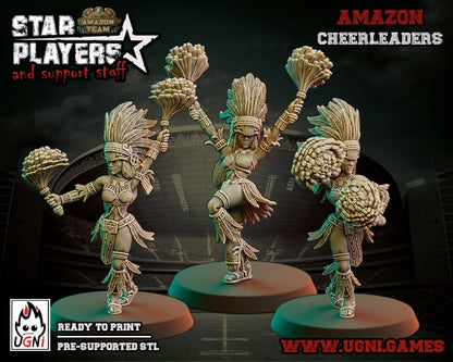 3x Amazon Cheerleaders Fantasy football UGNI Miniatures - TheMajorLab