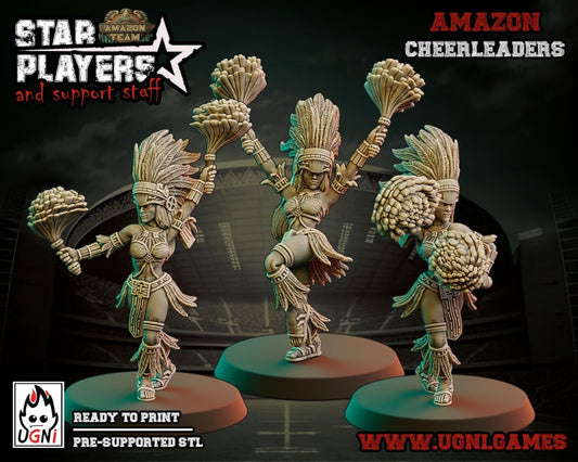 3x Amazon Cheerleaders Fantasy football UGNI Miniatures - TheMajorLab