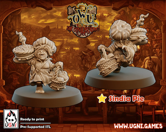 Sindia Pie | Halfling Star Player for Fantasy Football | Compatibile with any Bowl game | Bases & Extra included | UGNI Miniatures - TheMajorLab