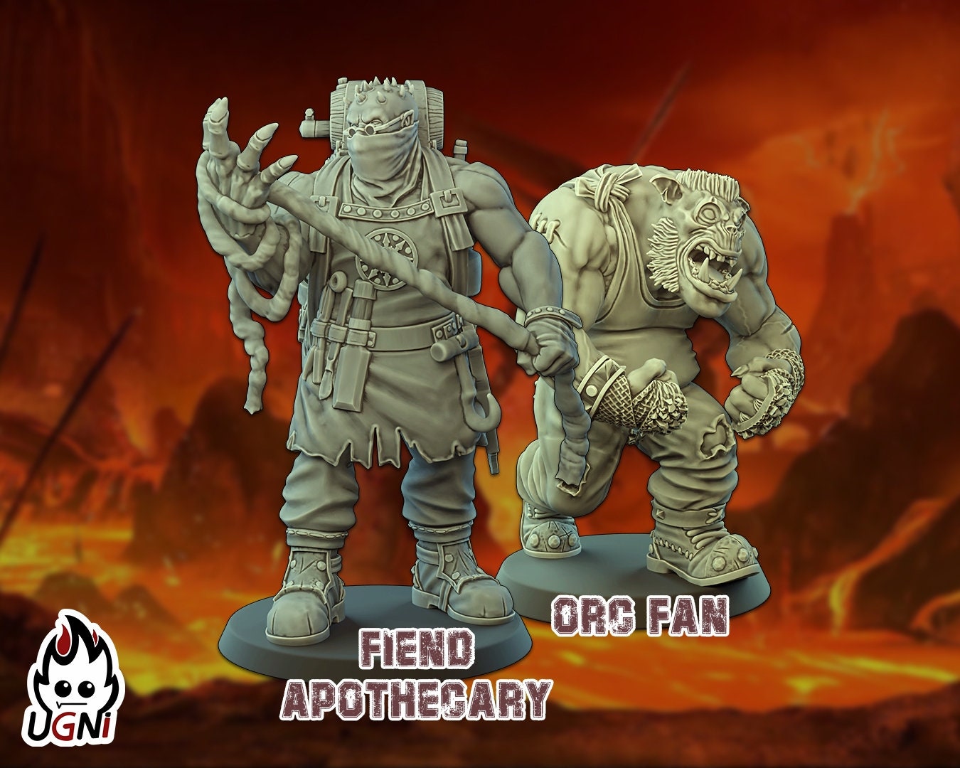 Chaos Apothecary & Orc fan | Fantasy Football UGNI Miniatures - TheMajorLab