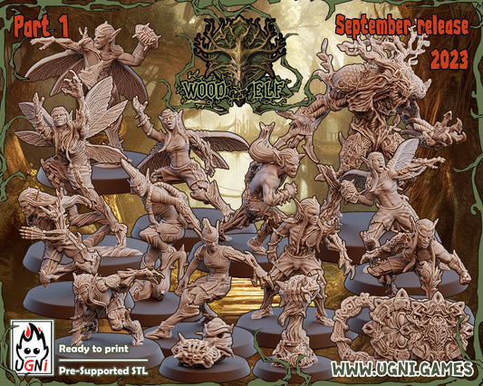 Wood Elves | Full Team | Staff and star players | Fantasy Football UGNI Miniatures - TheMajorLab