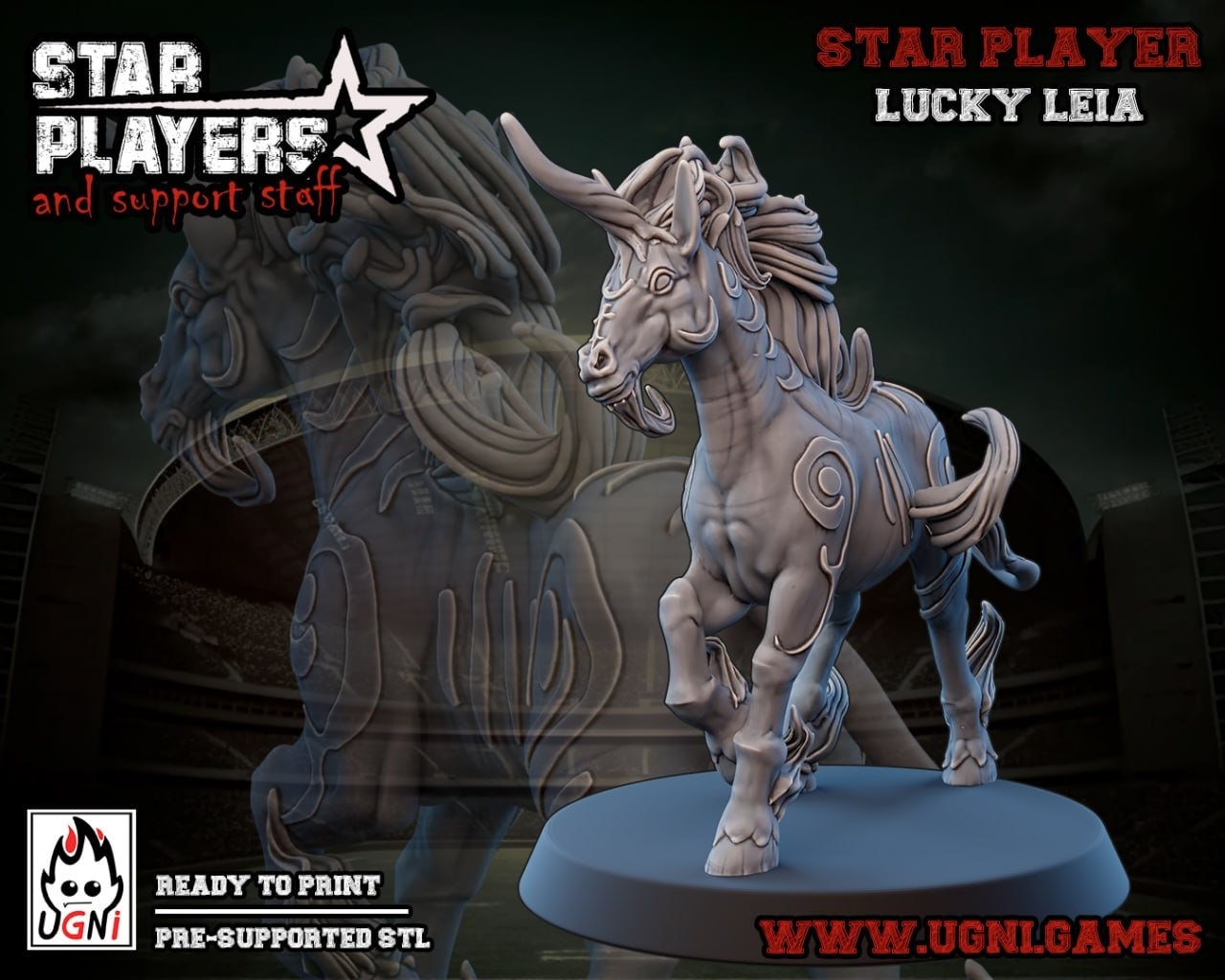 Lucky Leia | Amazon Star Players for Fantasy Football UGNI Miniatures - TheMajorLab