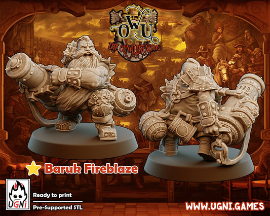 Baruk Fireblaze | Dwarf Star Player | Fantasy Football UGNI Miniatures - TheMajorLab