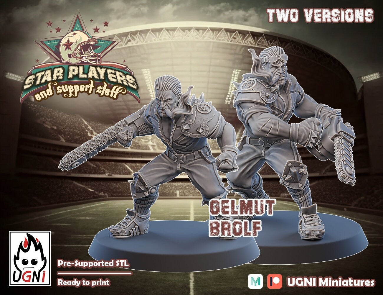 Gelmut Brolf | Human Star Player for Fantasy Football UGNI Miniatures - TheMajorLab