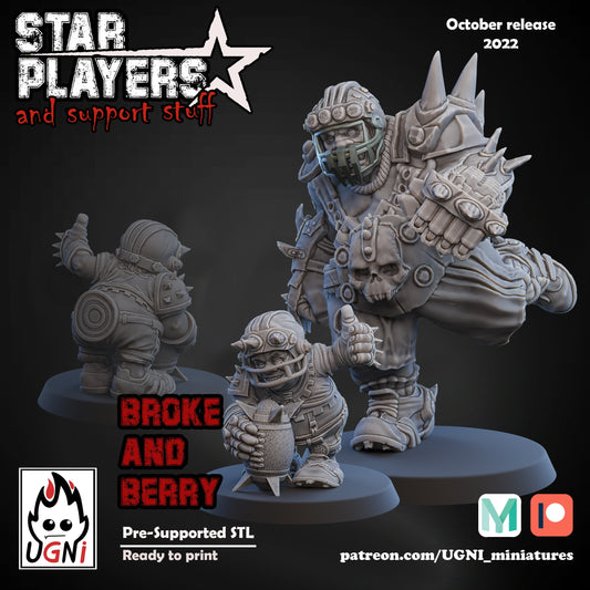 Brock and Berry | Star Player | Fantasy Football UGNI Miniatures - TheMajorLab