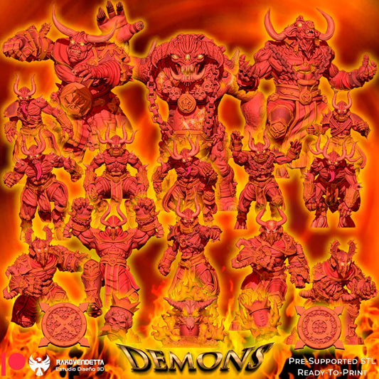 Demons Chaos Born Team for Fantasy Football Miniature Tabletop Game Rakovendetta