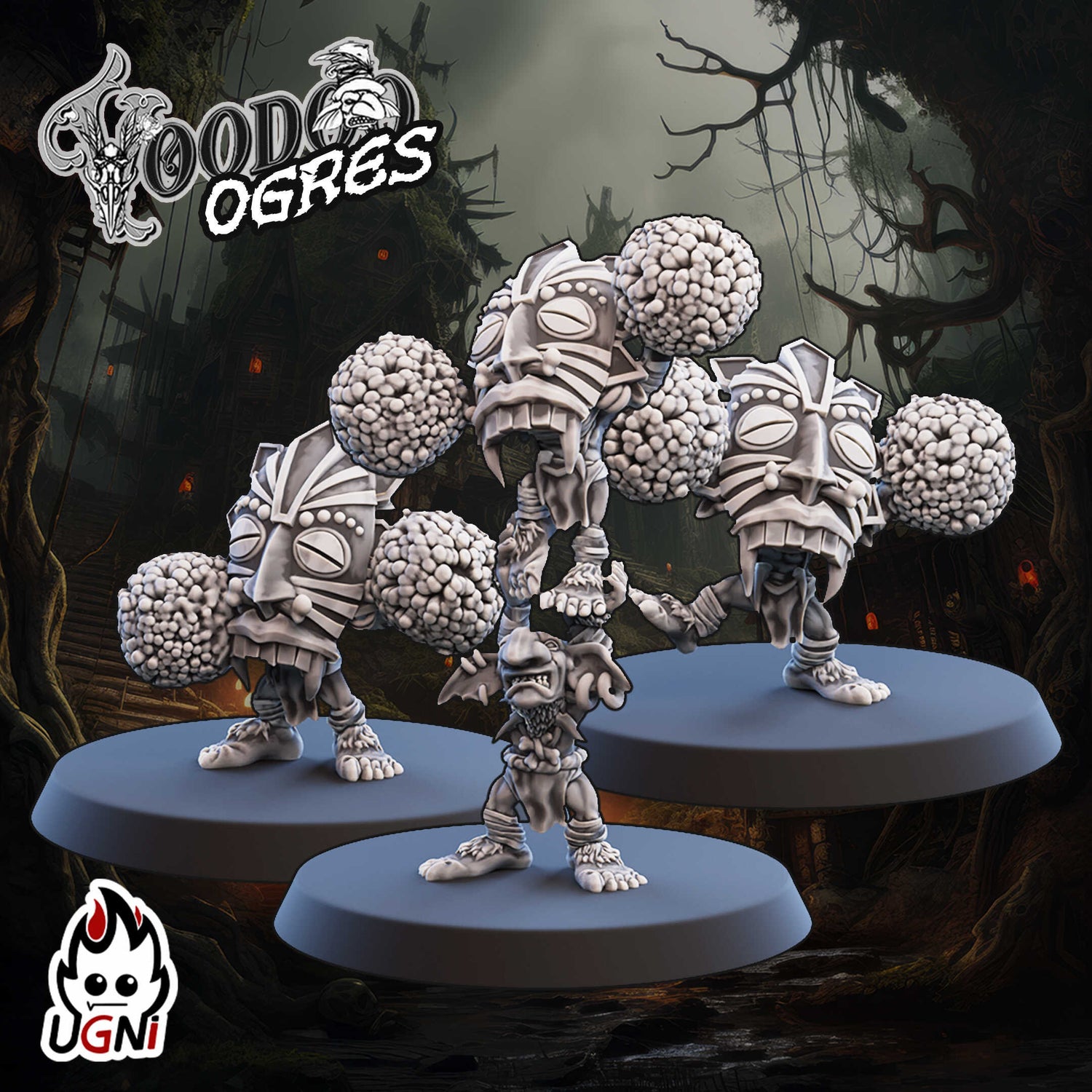 3X Ogre Cheerleaders | Fantasy Football UGNI Miniatures - TheMajorLab