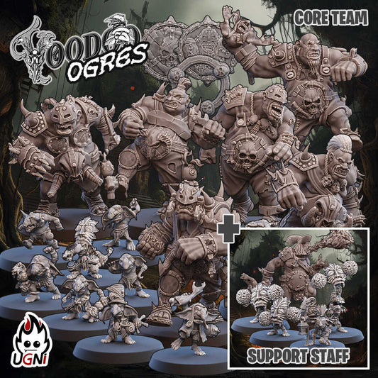 Voodoo Ogre | Full Team staff & star players included | Fantasy Football Team Bowl UGNI Miniatures - TheMajorLab