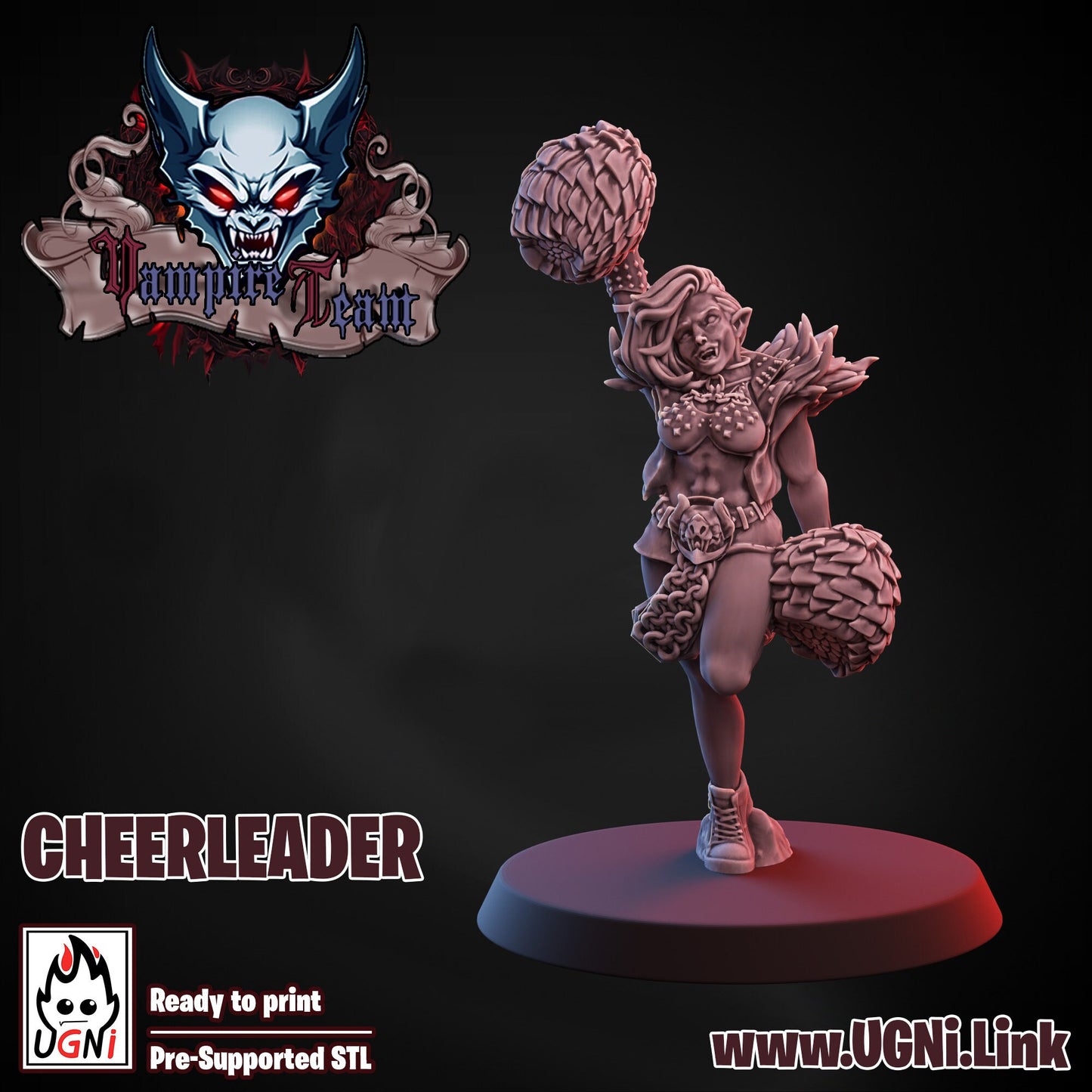 3x Vampire Cheerleaders | Fantasy football UGNI Miniatures - TheMajorLab