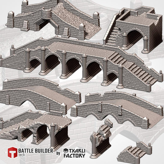 Tabletop Terrain Medieval Bridge for Warhammer Age of Sigmar aos 4th edition 40k Dungeons and Dragons wargame mordheim Txarli Factory