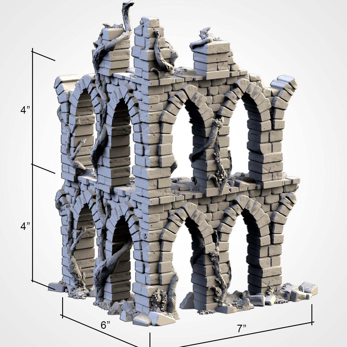 Tabletop Terrain Medieval Ruins for Warhammer Age of Sigmar aos 4th edition 40k Dungeons and Dragons wargame mordheim Txarli Factory