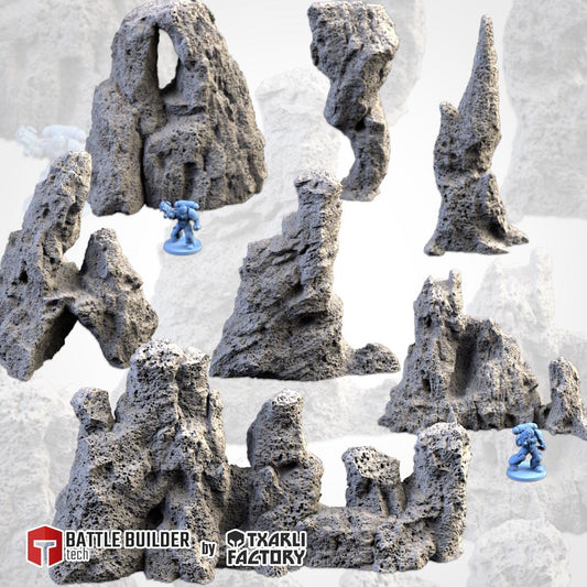 Tabletop Terrain Volcanic Rock for Warhammer Age of Sigmar aos 4th edition 40k Dungeons and Dragons wargame mordheim Txarli Factory