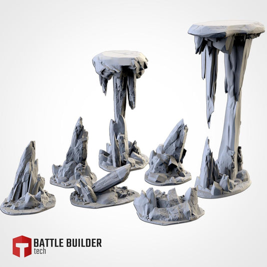 Tabletop Terrain Rocks for Warhammer Age of Sigmar aos 4th edition 40k Dungeons and Dragons wargame mordheim Txarli Factory - TheMajorLab