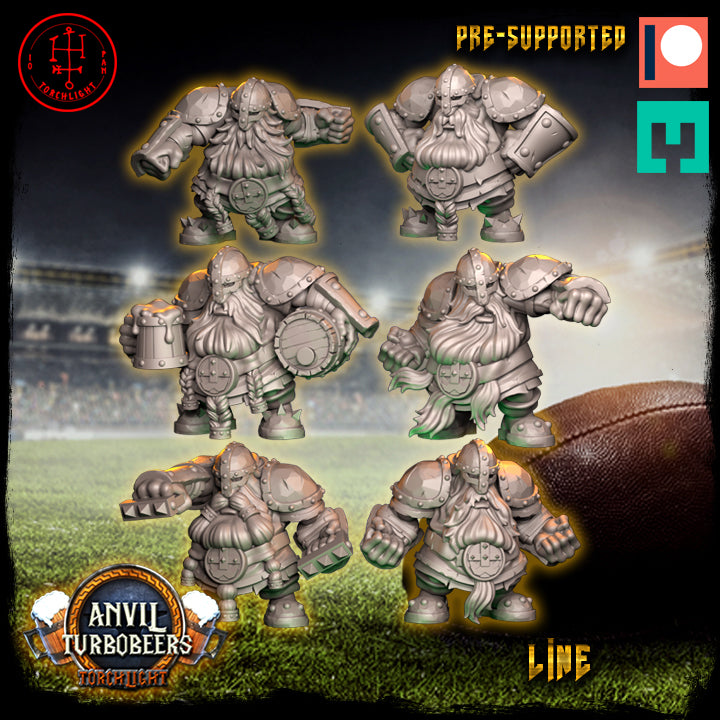 Anvil Turbobeers Dwarf Team for Fantasy Football Miniature Game Tabletop Torchlight Models