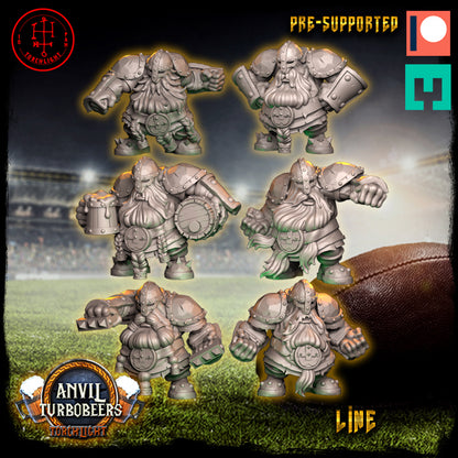 Anvil Turbobeers Dwarf Team for Fantasy Football Miniature Game Tabletop Torchlight Models
