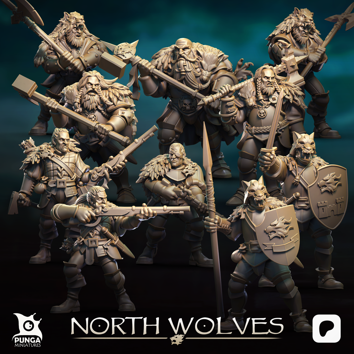 The North Wolves warband Vikings Punga Miniatures