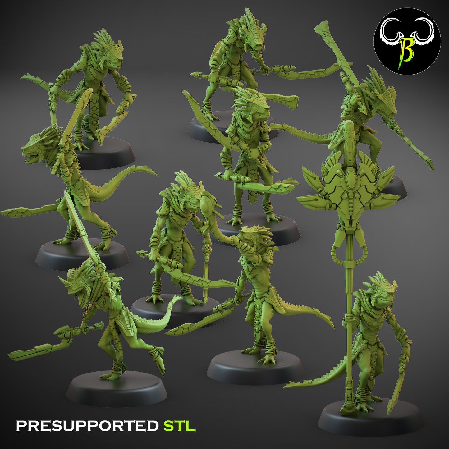 Nova guard Squad - Starscales -  Lizardmen Army -  Clay Beast Creations - TheMajorLab