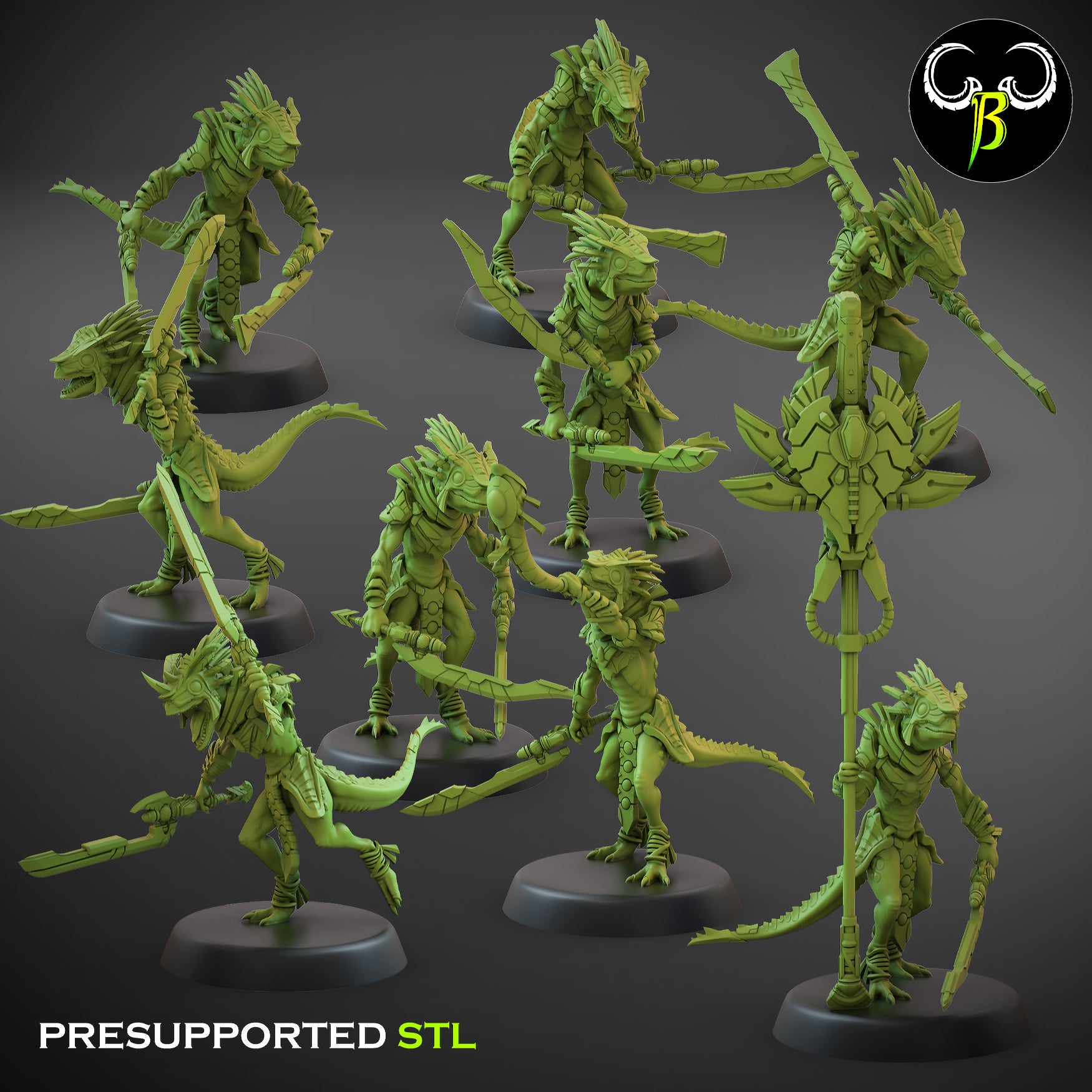 Nova guard Squad - Starscales -  Lizardmen Army -  Clay Beast Creations - TheMajorLab