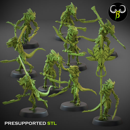 Nova guard Squad - Starscales -  Lizardmen Army -  Clay Beast Creations - TheMajorLab