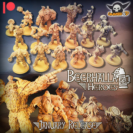 Beerhalla Norsemen Team for Fantasy Football Miniature Tabletop Game Calaverd3D