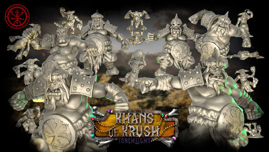 Khans of Krush Ogres Team for Fantasy Football Miniature Tabletop Game Torchlight Models