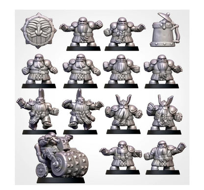 Dwarf Team for Fantasy Football Miniature Tabletop Game Txarli Factory