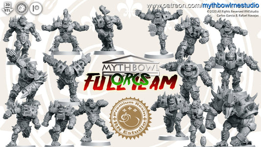 Orc Team for Fantasy Football Miniature Tabletop Game Mythbowl RN estudio