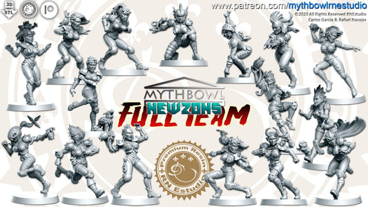 Newzons Amazon Team – High Quality Miniatures for Fantasy Football Game – Mythbowl RN Estudio
