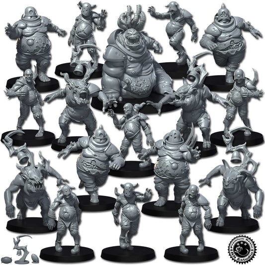 Green God Servant Plague Chaos Team for fantasy football tabletop game Mythbowl RN estudio