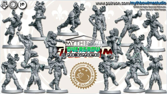 Overgrow Wood Elves Team for Fantasy Football Miniature Tabletop Game Mythbowl RN Estudio