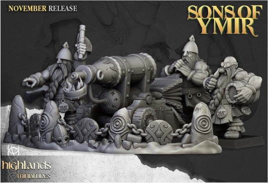 Sons of Ymir – Dwarf Army Set by Highlands Miniatures | Modular Resin Infantry, Cavalry & War Machines for Fantasy Wargames