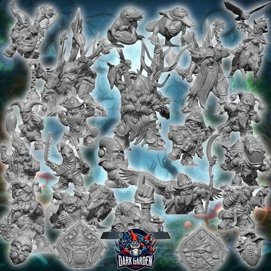 Dark garden Gnome Team for Fantasy Football Miniature Tabletop Game Rakovendetta