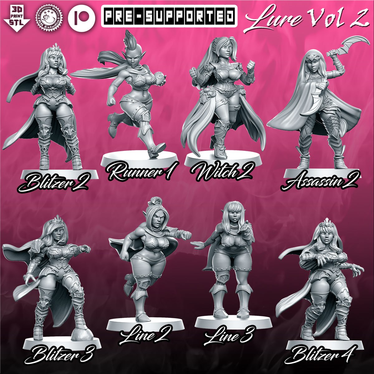 Lure Dark Elves Team for Fantasy Football Miniature Tabletop Game Mythbowl rn estudio